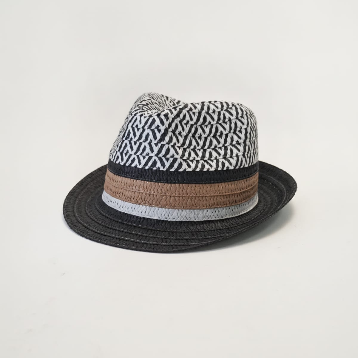 Cappello bambino in paglia bicolor - Nero