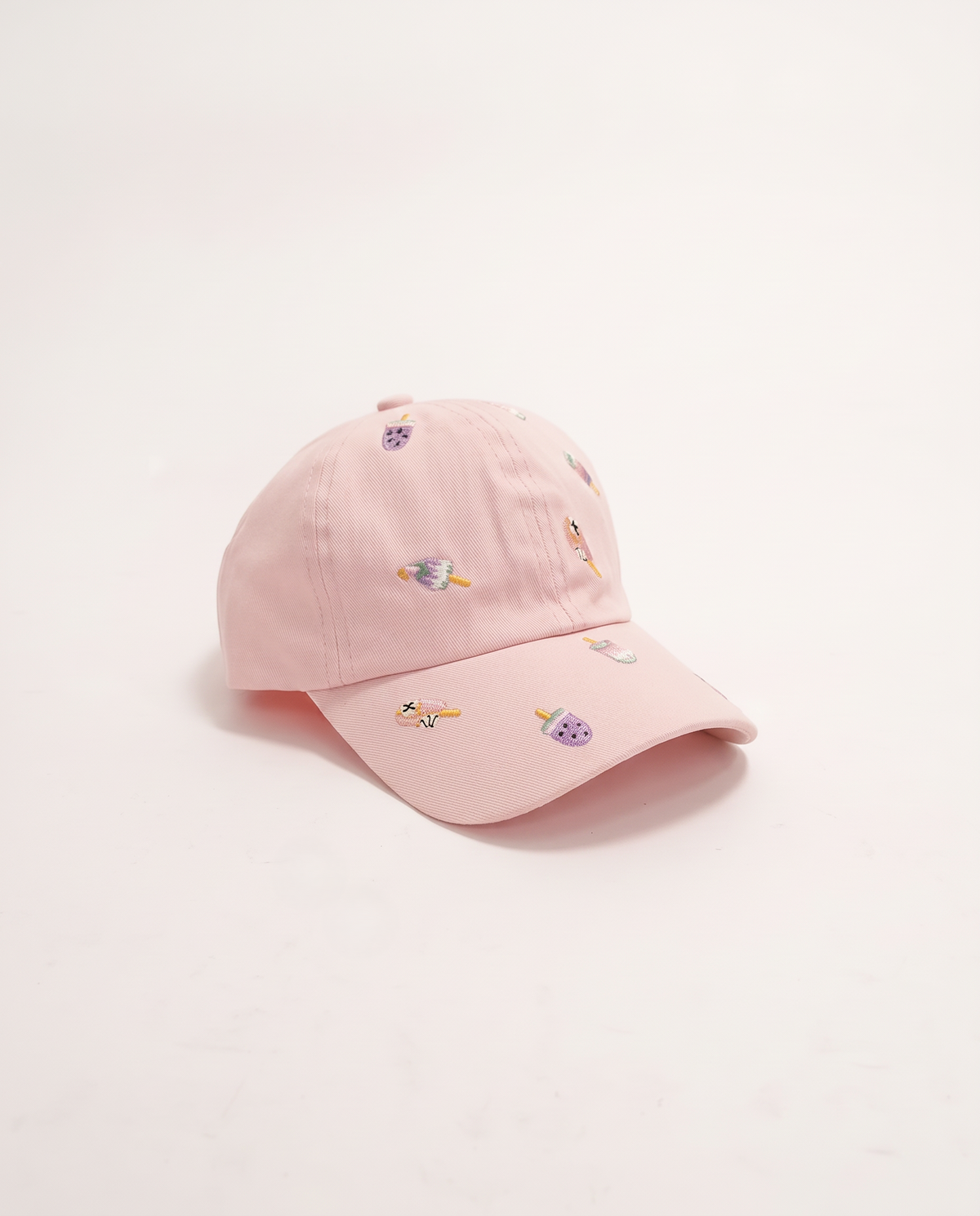 Cappello bambina baseball ricami gelatini e fragole - Rosa