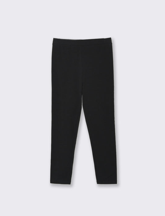 Leggings in cotone elasticizzato per bambina - Nero
