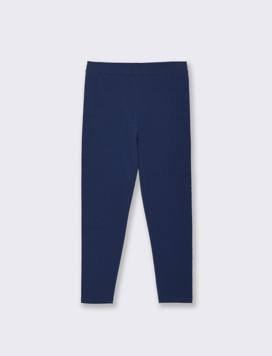Leggings in cotone elasticizzato per bambina - Blu