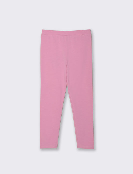 Leggings in cotone elasticizzato per bambina - Rosa