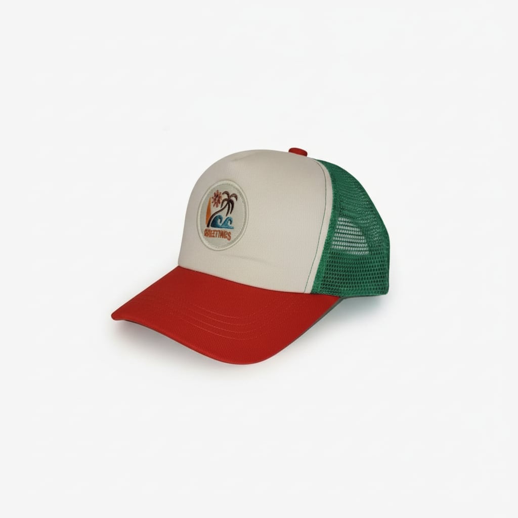 Cappello bambino con patch e rete - Arancio