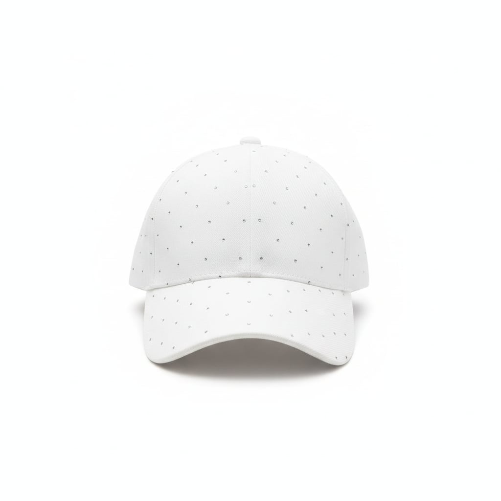 Cappello bambina baseball strass - Bianco