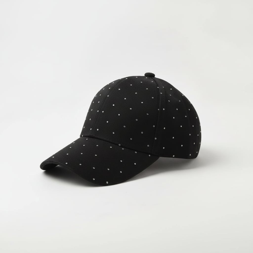 Cappello bambina baseball strass - Nero