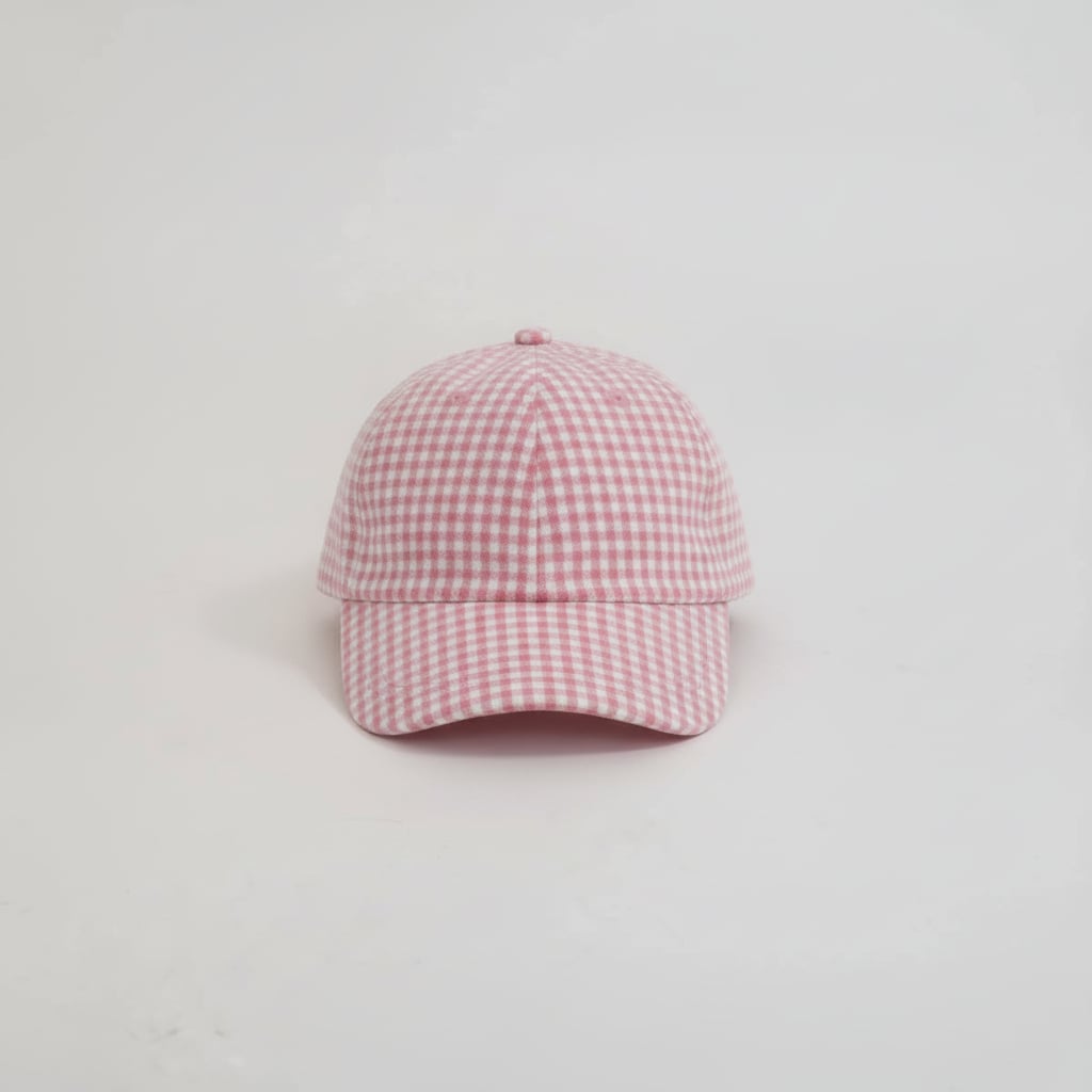 Cappello bambina vichy con fiocco - Rosa