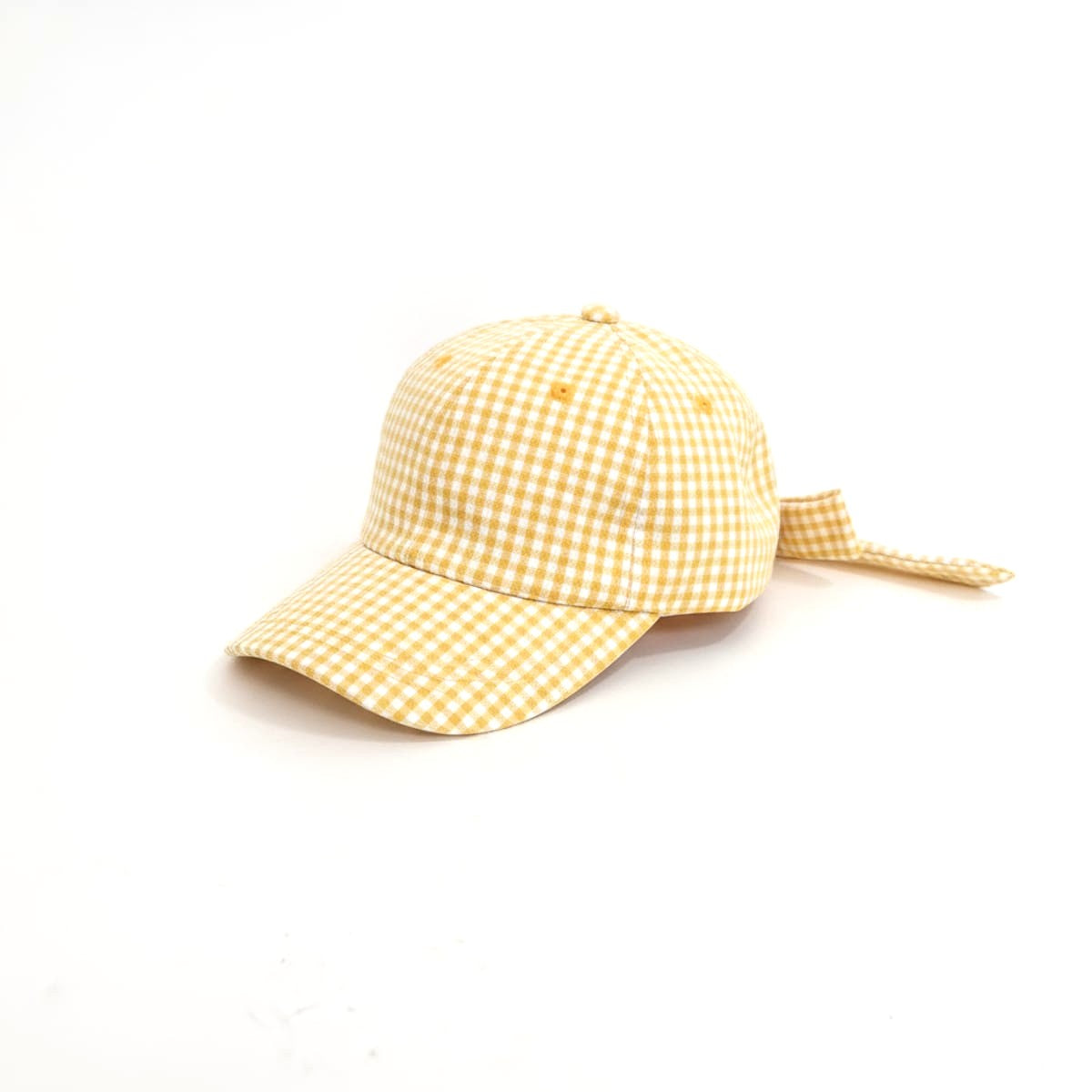 Cappello bambina vichy con fiocco - Beige