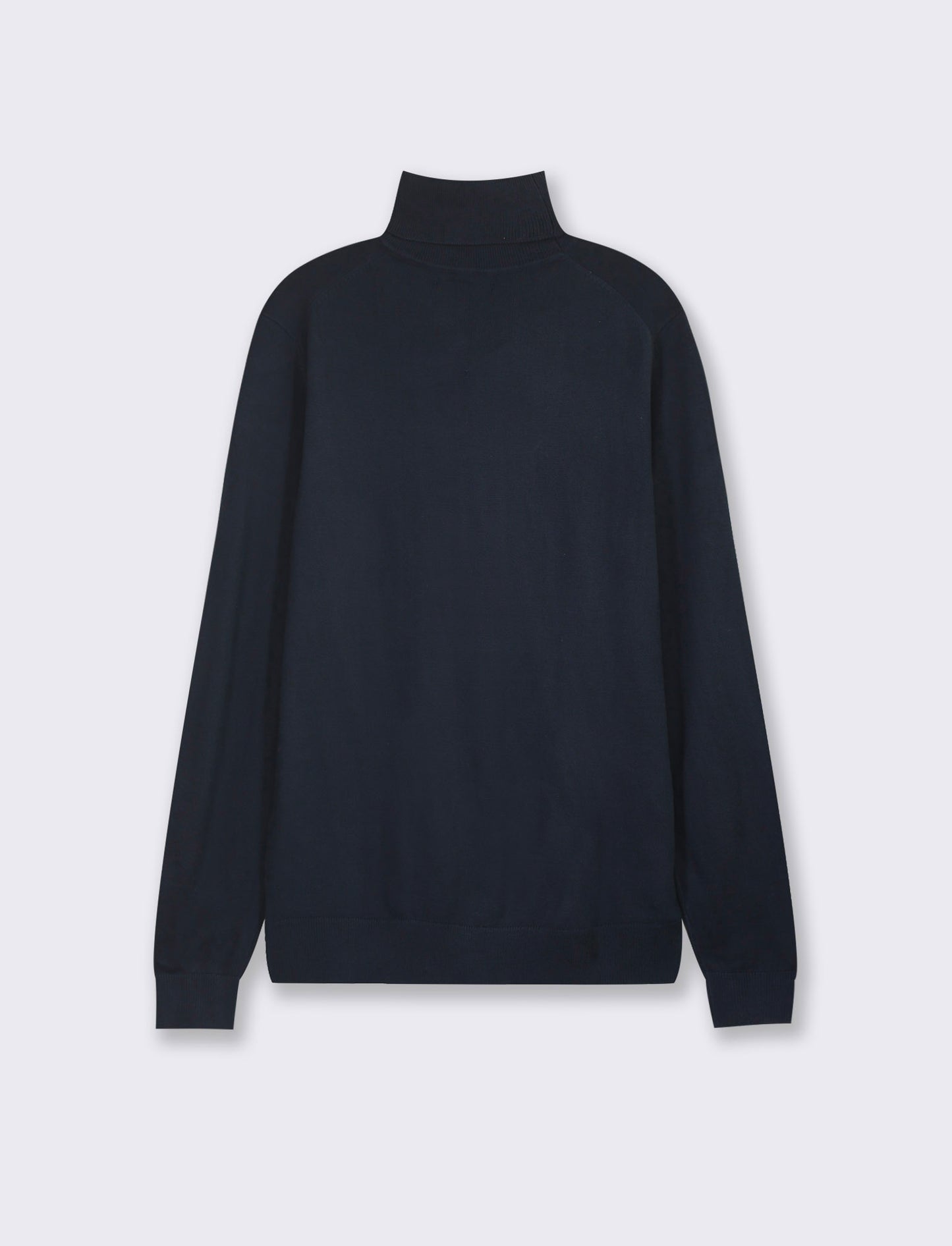 Maglia a collo alto a costine slim fit - Blu