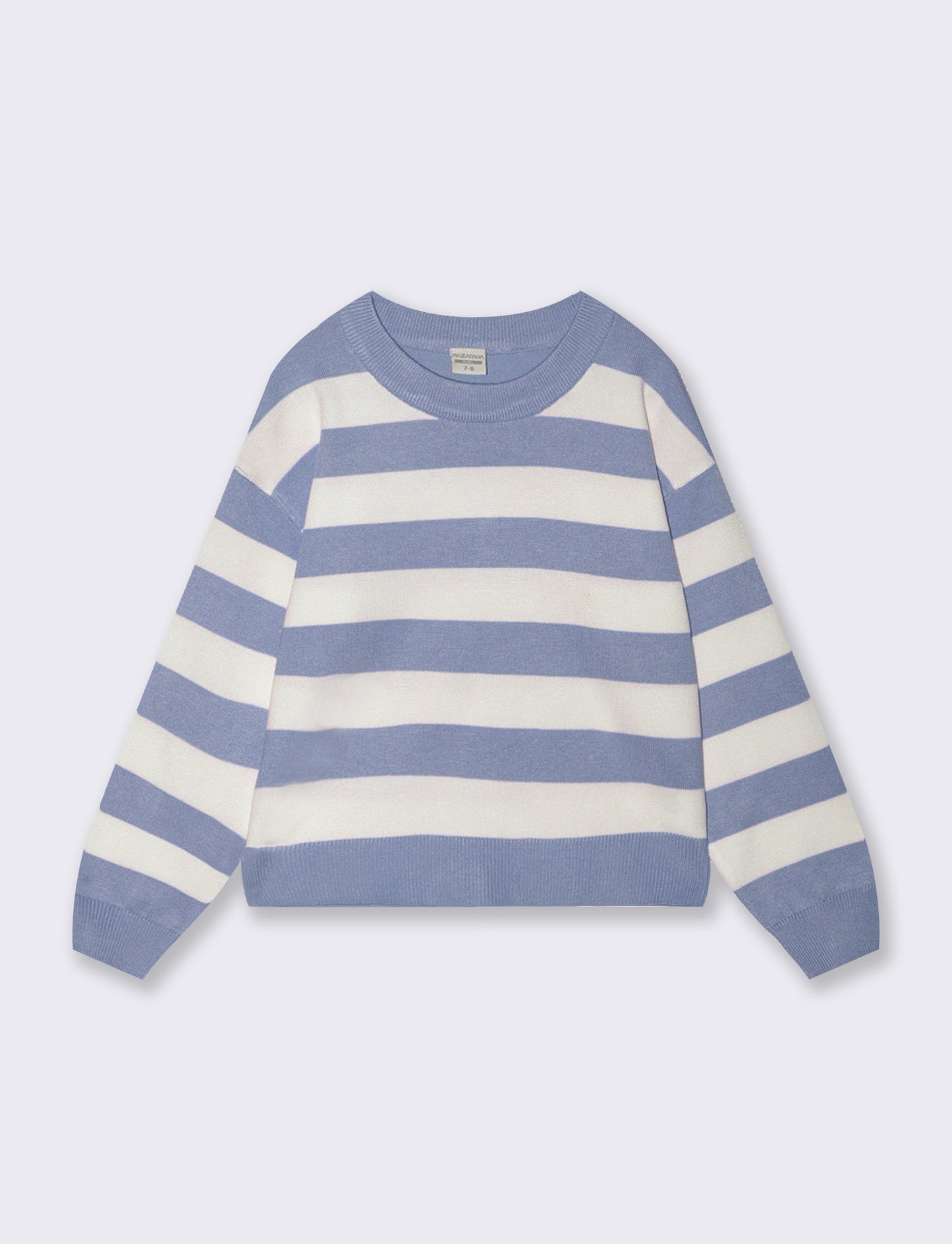 Maglia a righe bicolore per bambine - Azzurro