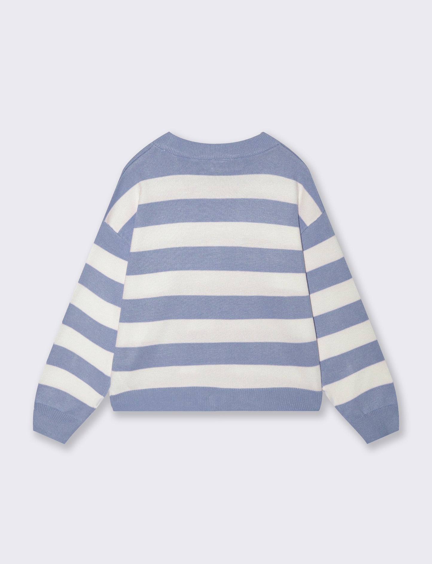 Maglia a righe bicolore per bambine - Azzurro