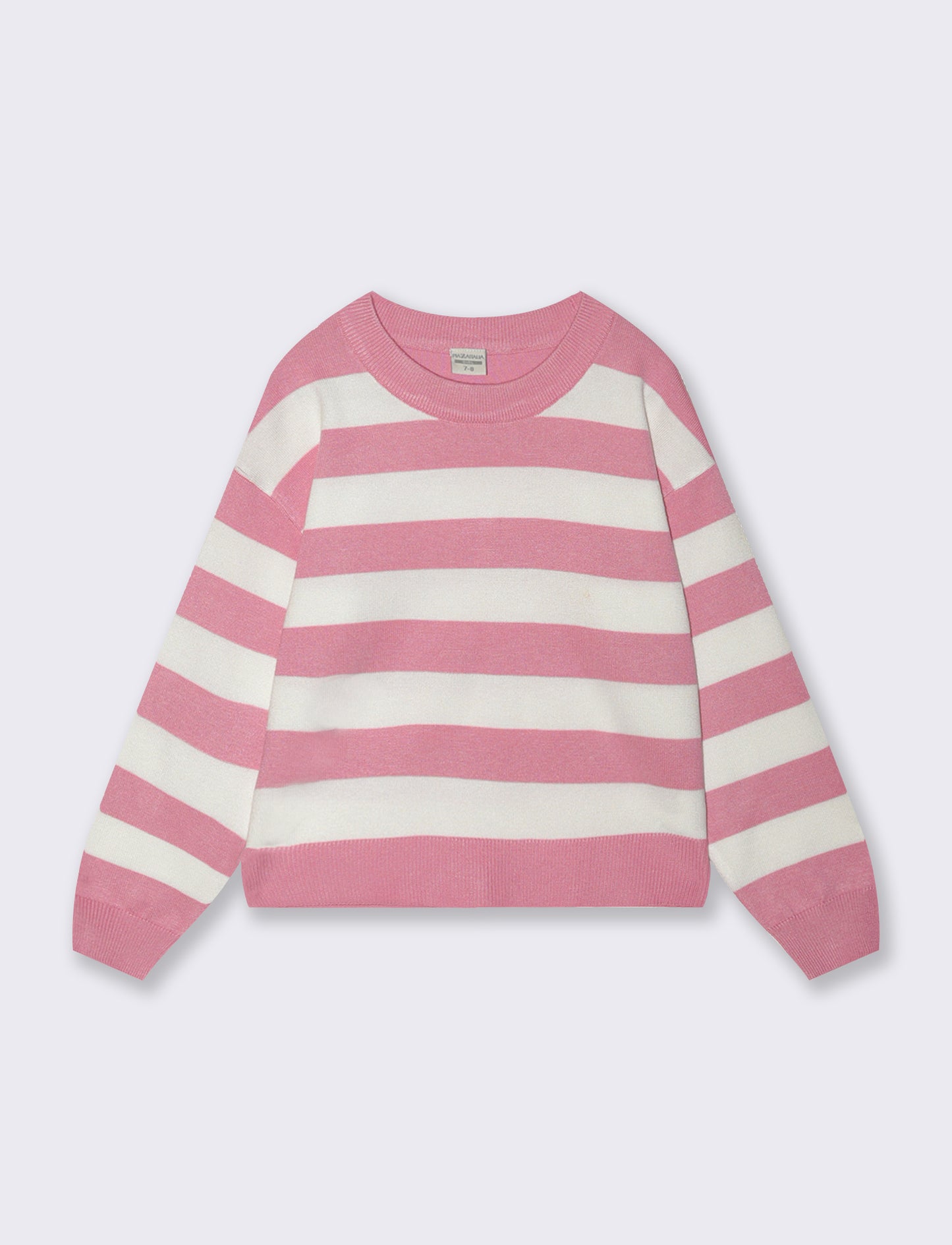 Bicolored striped sweater for girls - Pink