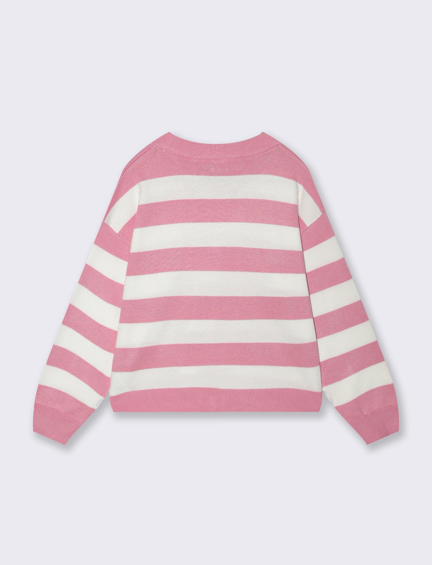 Bicolored striped sweater for girls - Pink