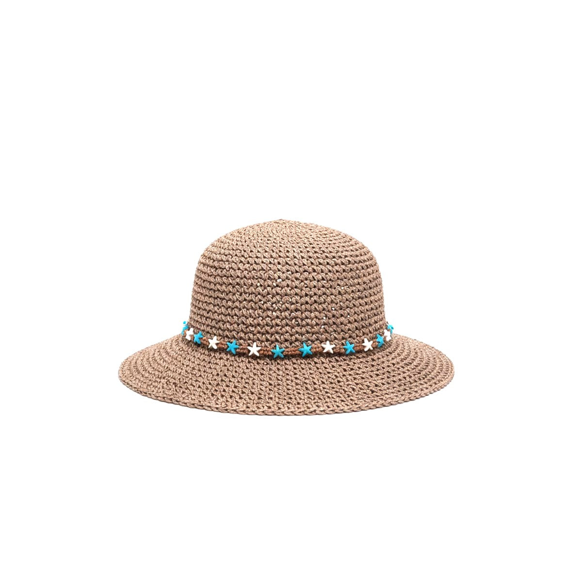 Cappello donna crochet con catenina applicazioni - Beige