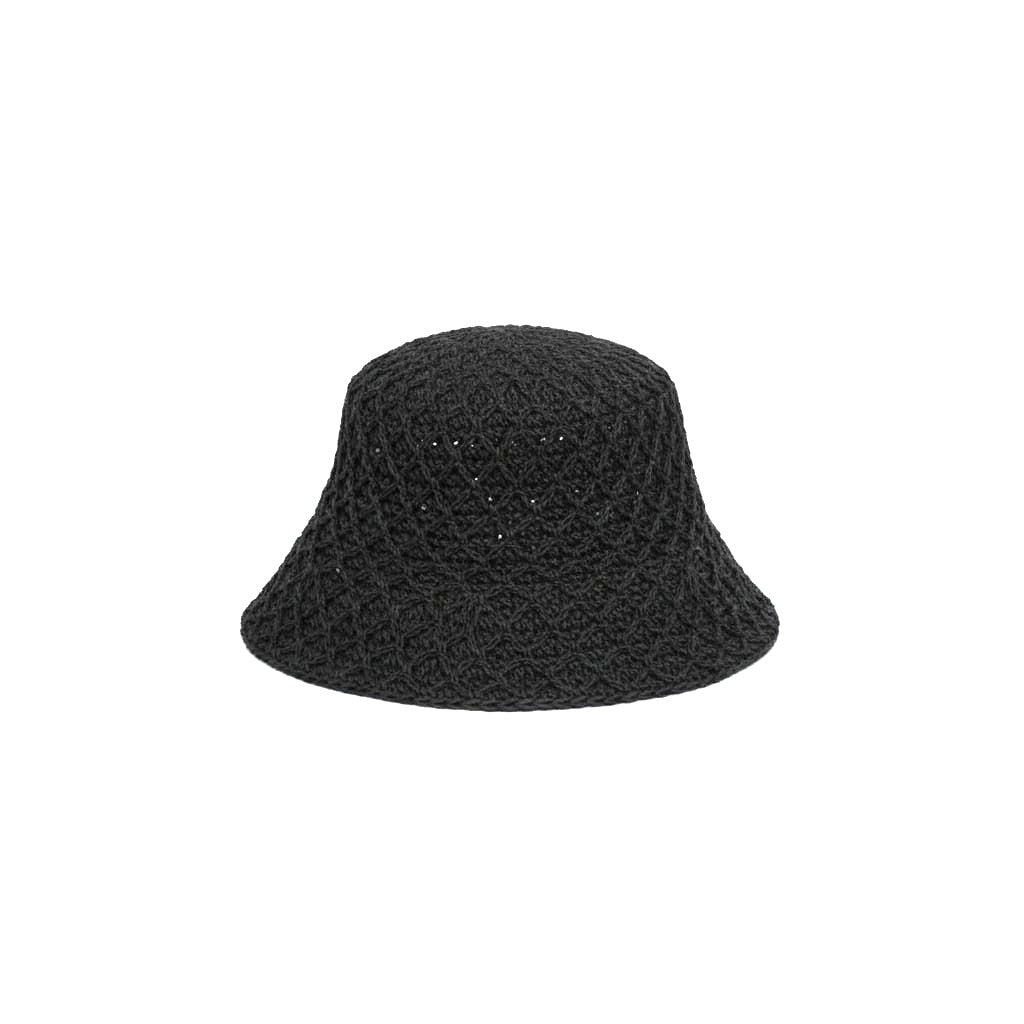 Cappello donna cuffietta crochet basica - Nero
