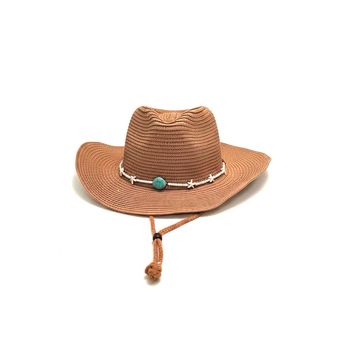 Cappello donna cowboy paglia con stelle marine - Marrone