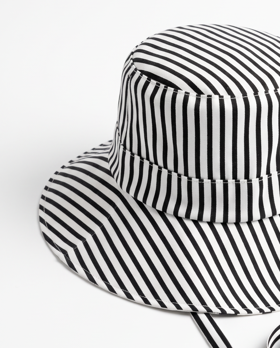 Cappello donna tessuto pescatore double face - Nero
