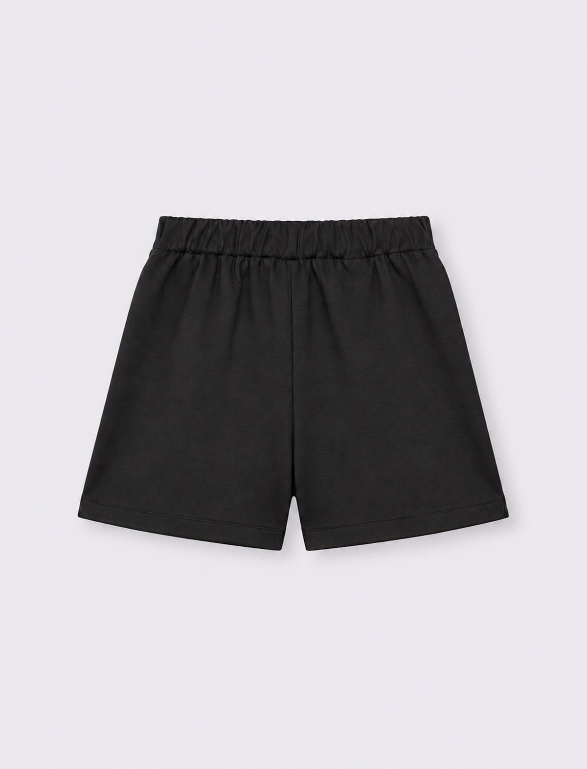 Short elegante con pieghe e bottoni decorativi. - Nero