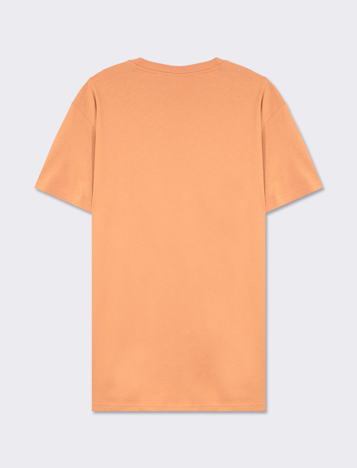 T-shirt girocollo con stampa a contrasto sulle maniche regular fit - Rosa salmone