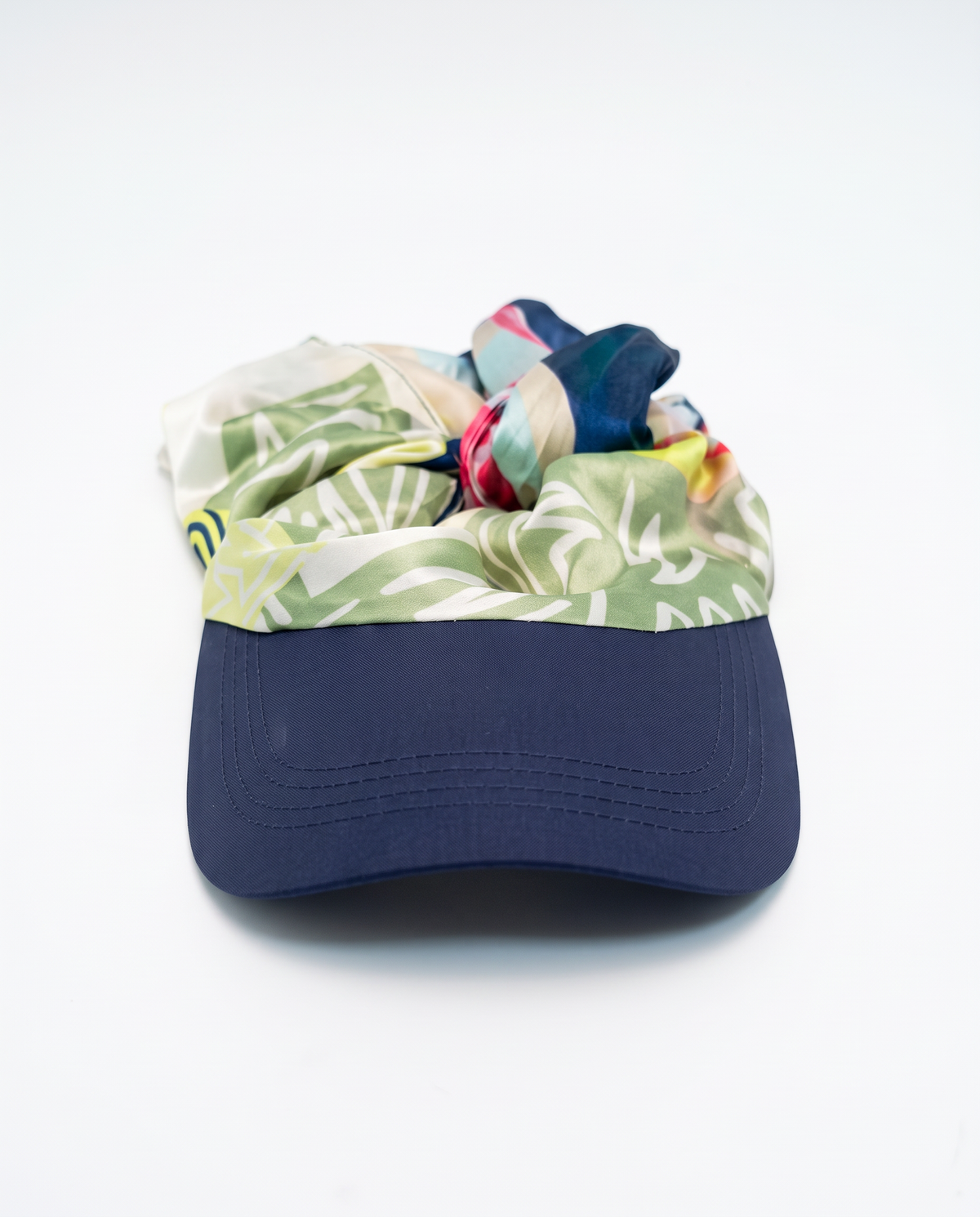 Cappello donna bandana stampato con visiera - Blu