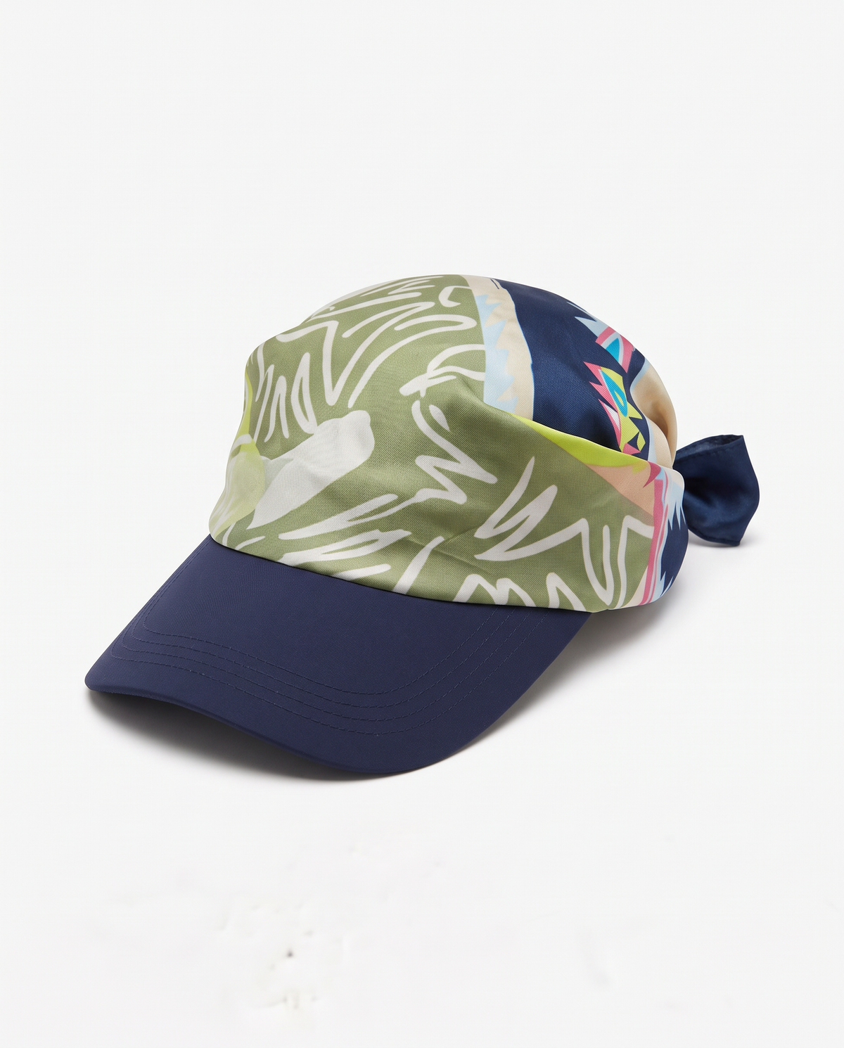 Cappello donna bandana stampato con visiera - Blu