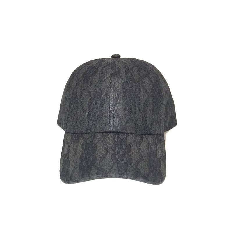 Cappello donna baseball stampa pizzo con visiera - Nero