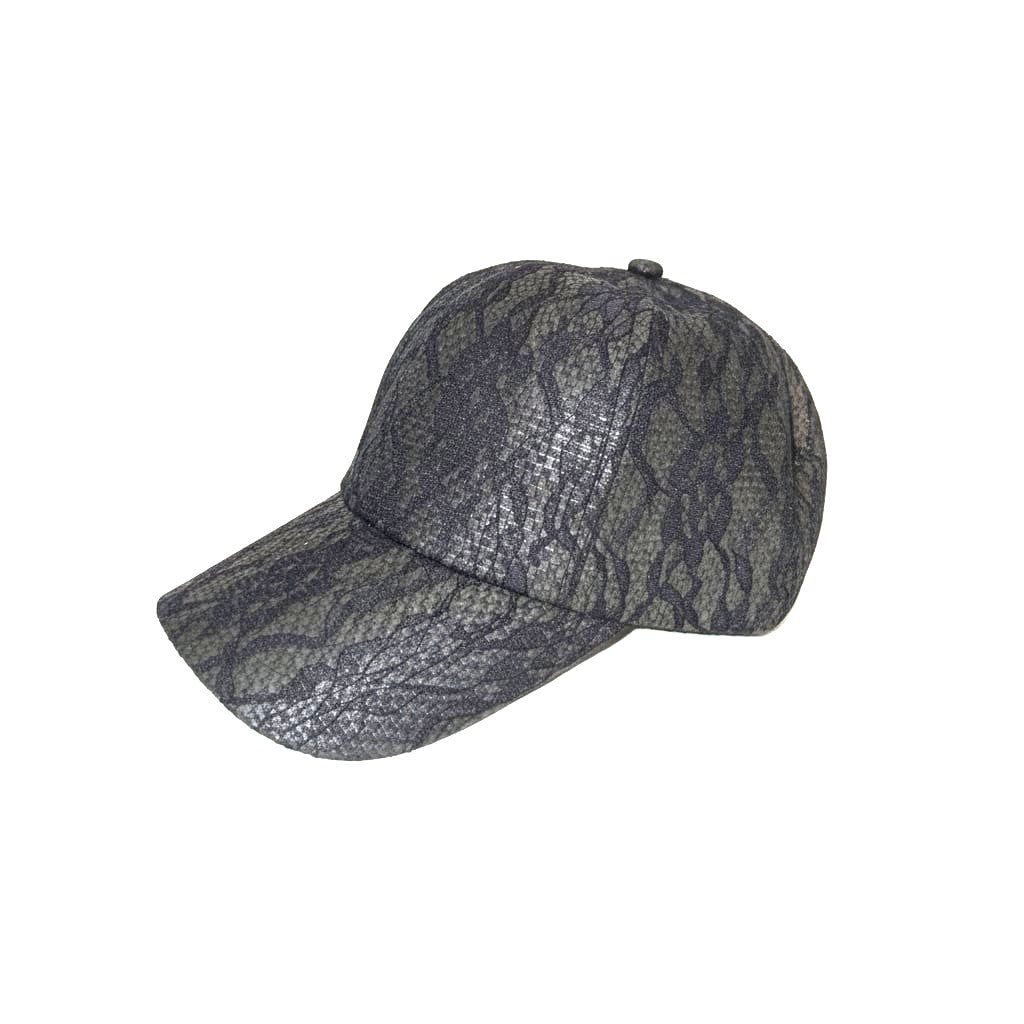 Cappello donna baseball stampa pizzo con visiera - Nero