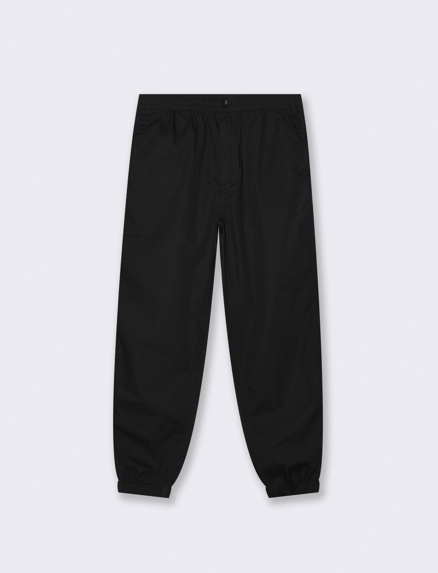 Cotton Jogger Pants with Elastic Waistband - Black