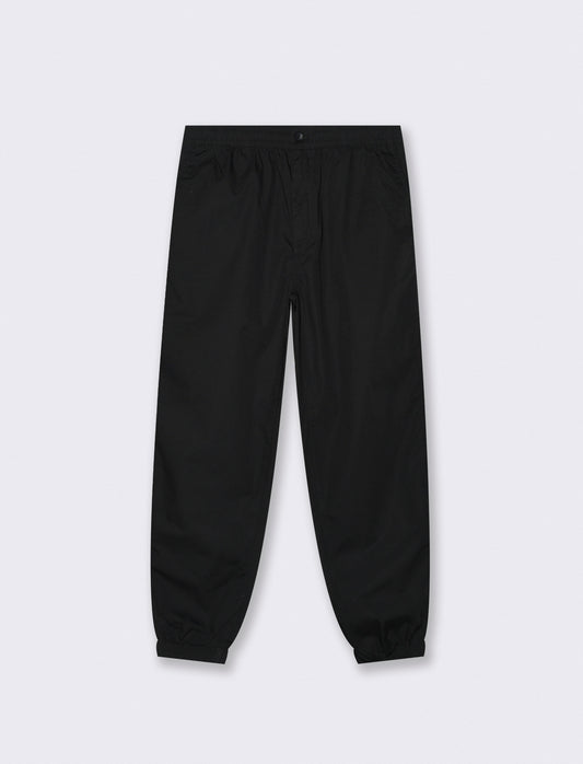 Cotton Jogger Pants with Elastic Waistband - Black