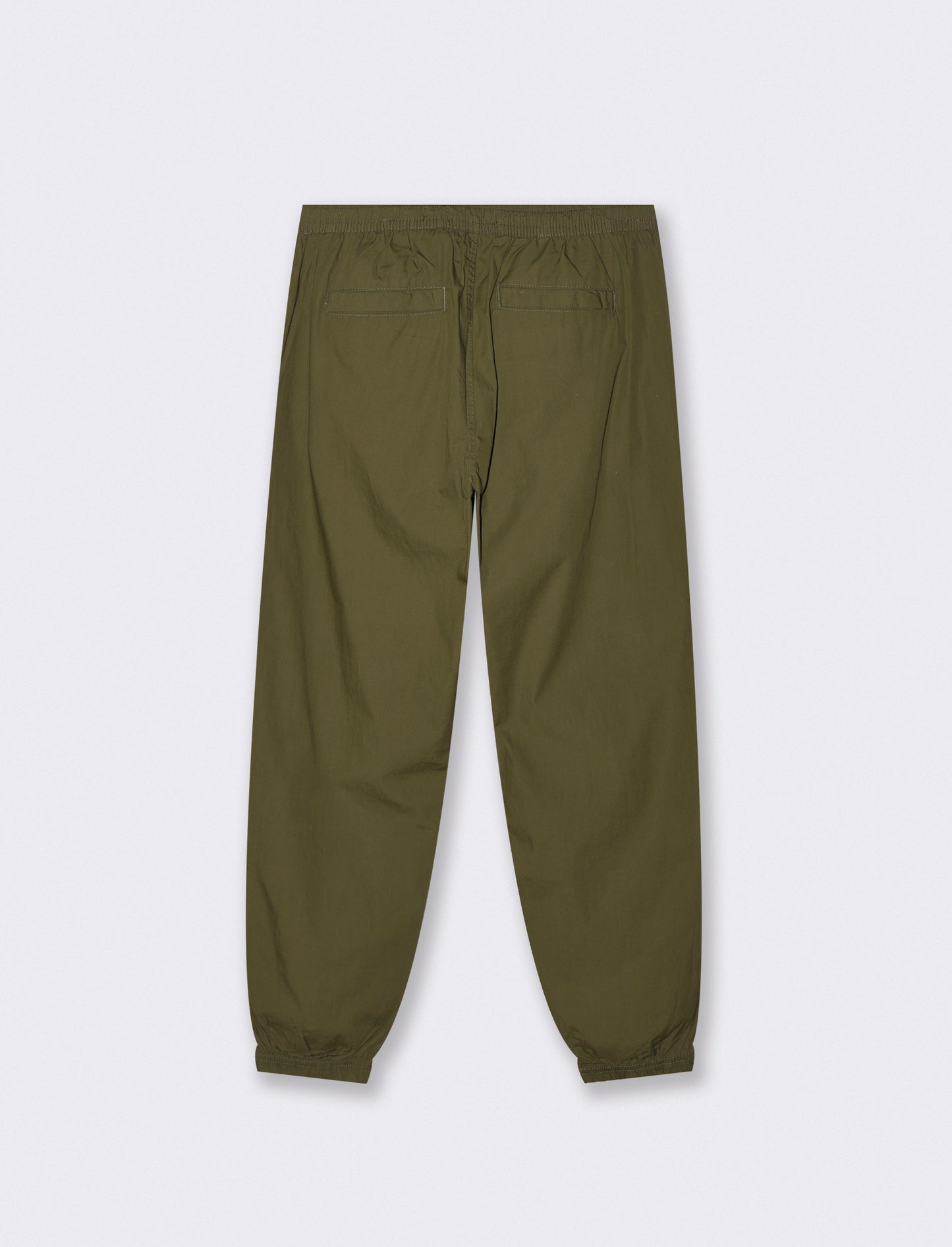 Cotton Jogger Pants with Elastic Waistband - Green