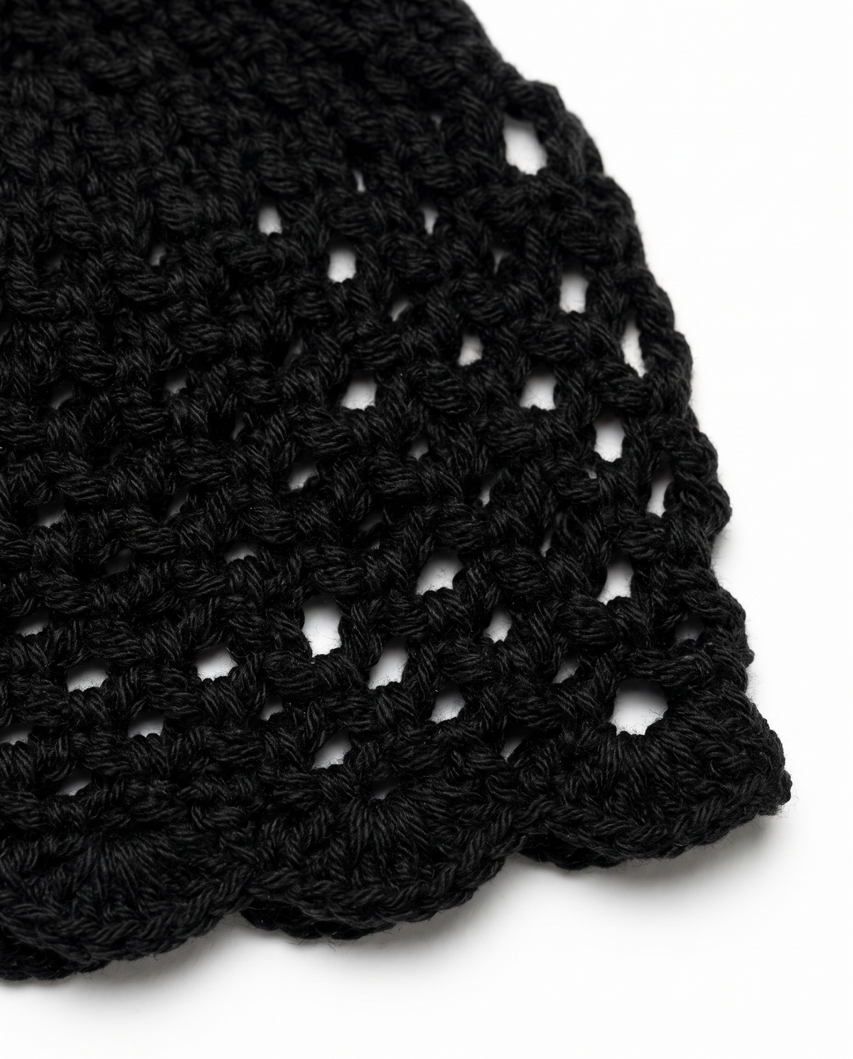 Cappello donna cuffia crochet basic - Nero