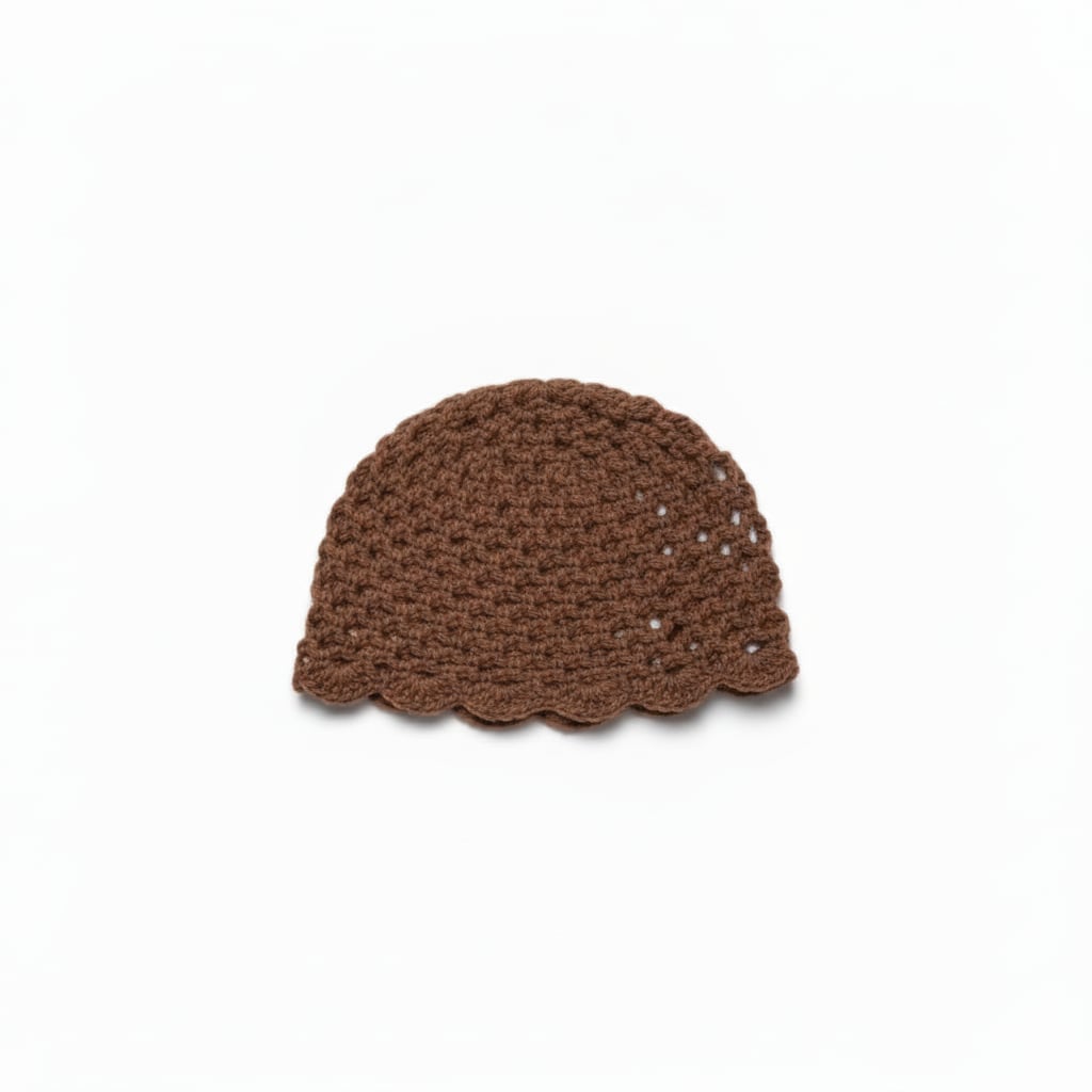 Cappello donna cuffia crochet basic - Moro
