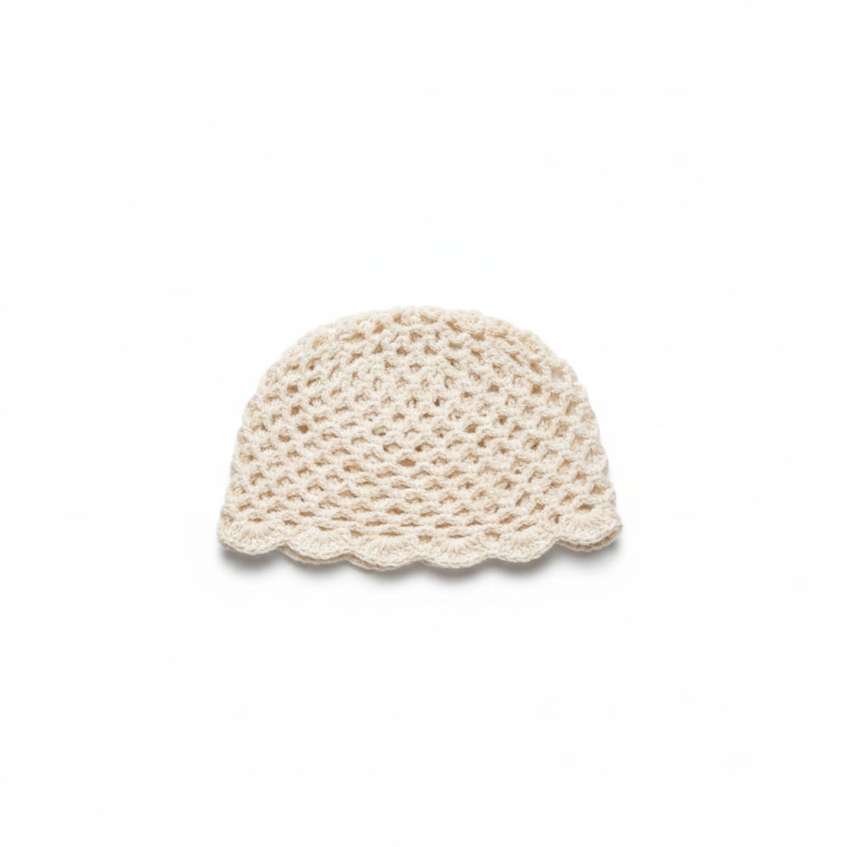 Cappello donna cuffia crochet basic - Beige