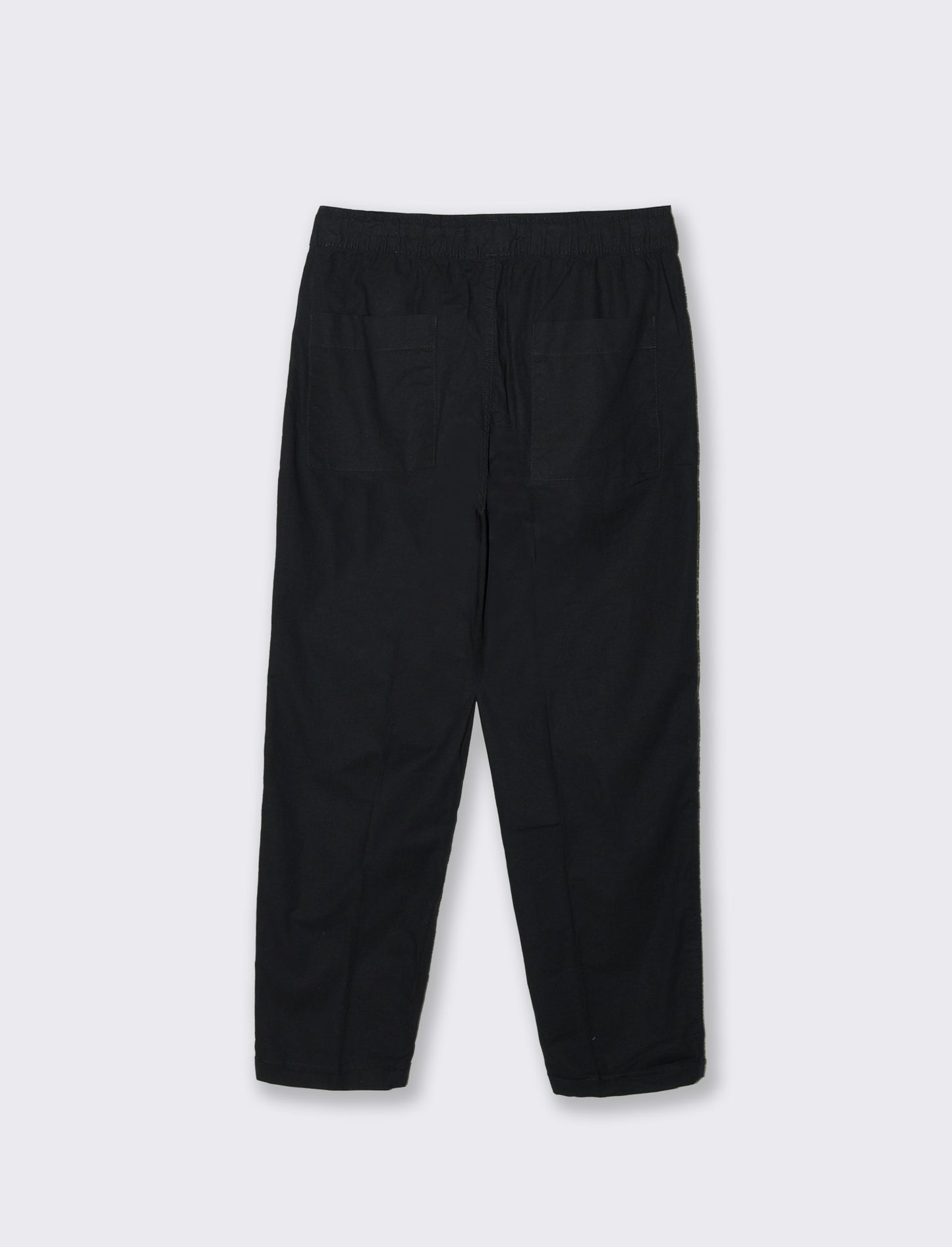Pantaloni jogger in misto lino con tasche - Nero