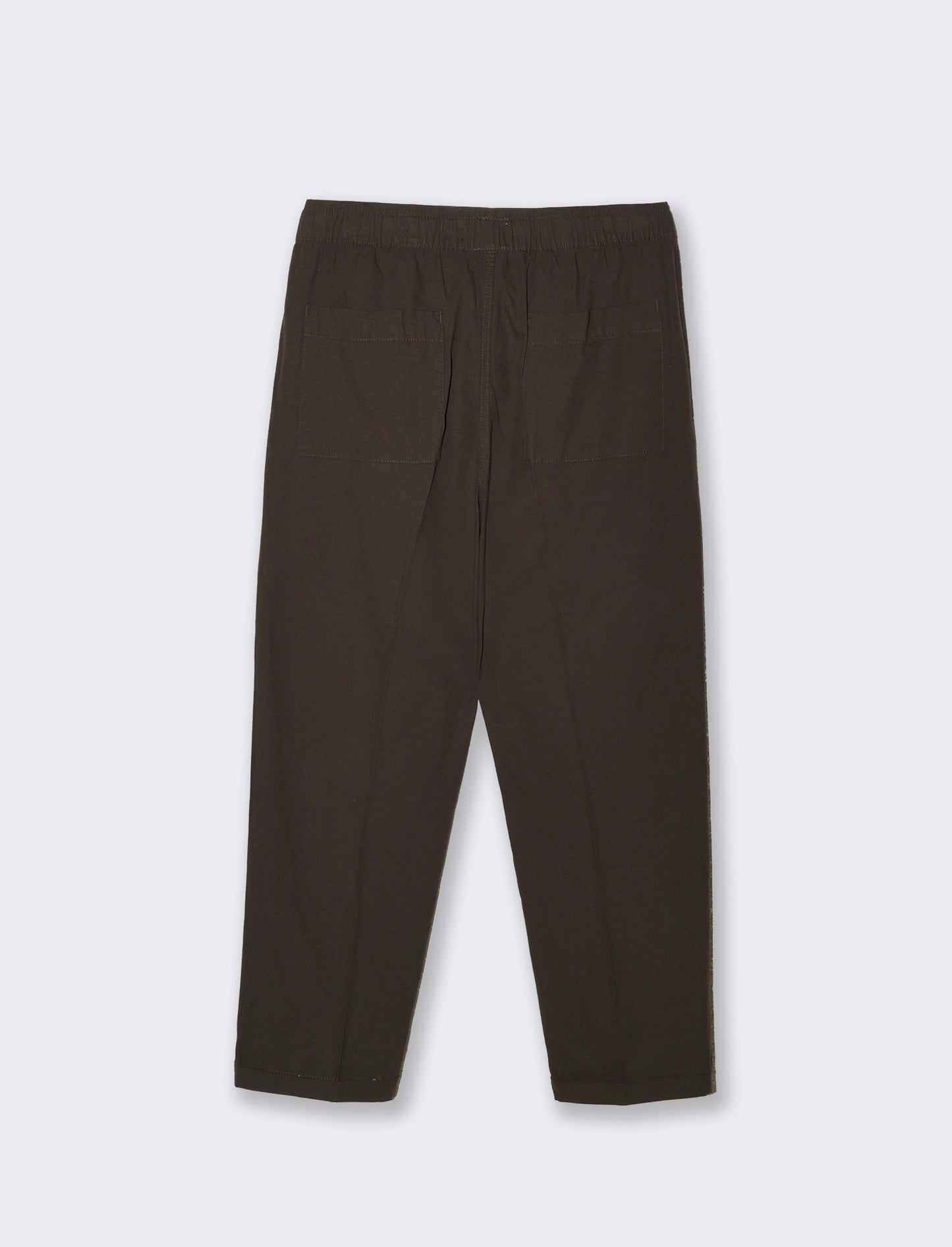 Linen blend jogger pants with pockets - Brown