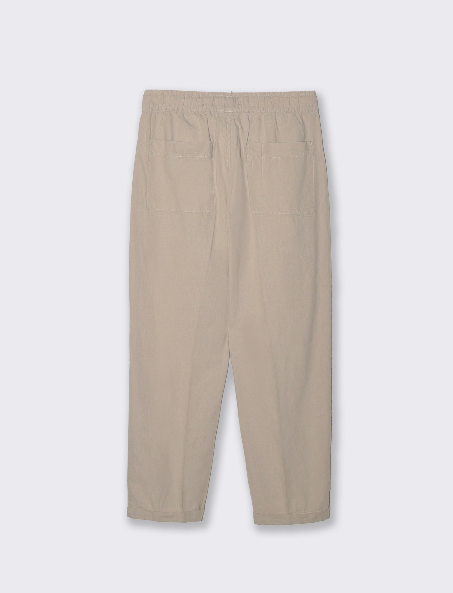 Pantaloni jogger in misto lino con tasche - Sabbia