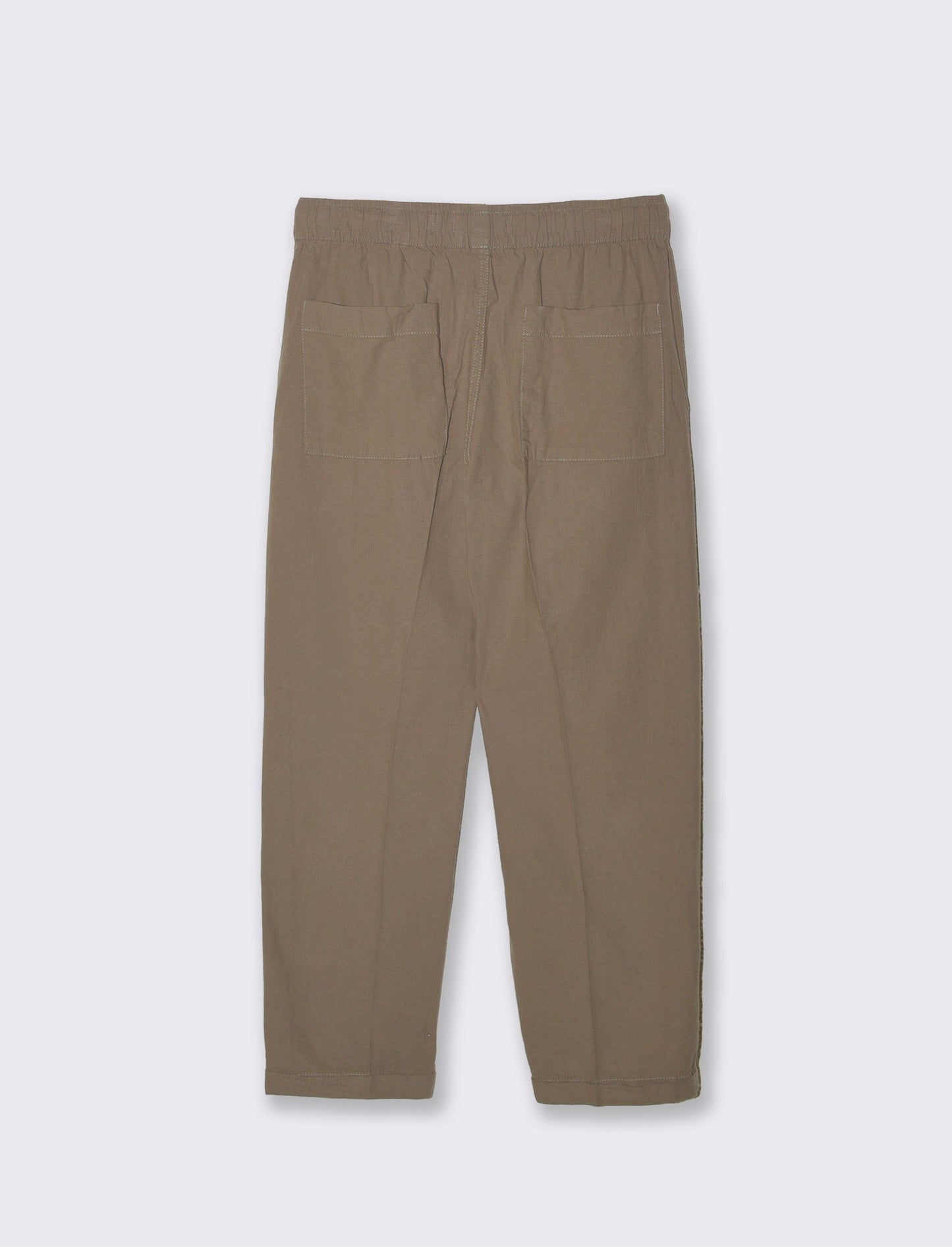 Pantaloni jogger in misto lino con tasche - Verde kaki