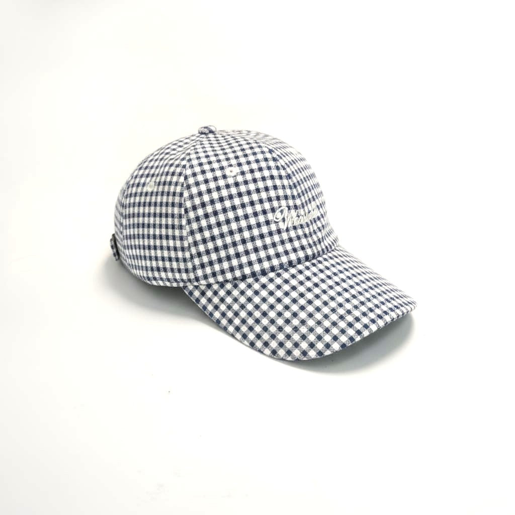 Cappello uomo baseball quadretti ricamo - Blu