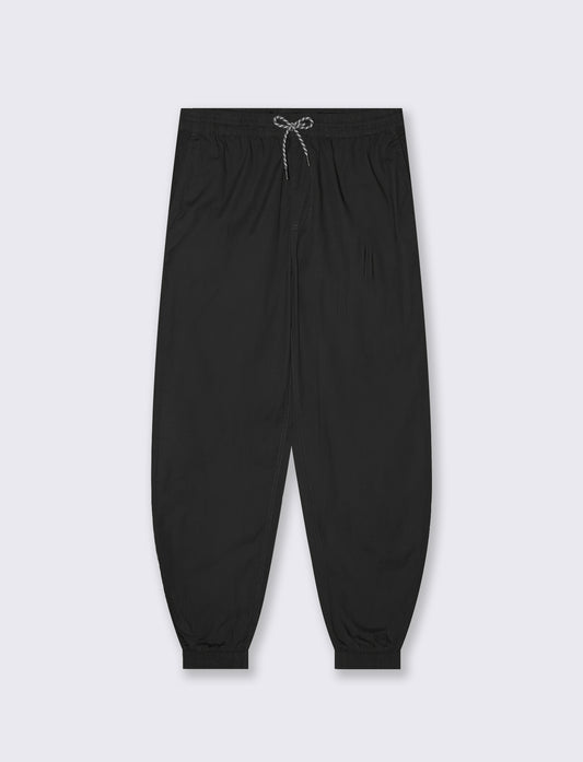 Pantaloni Jogger in Cotone con Laccio - Nero