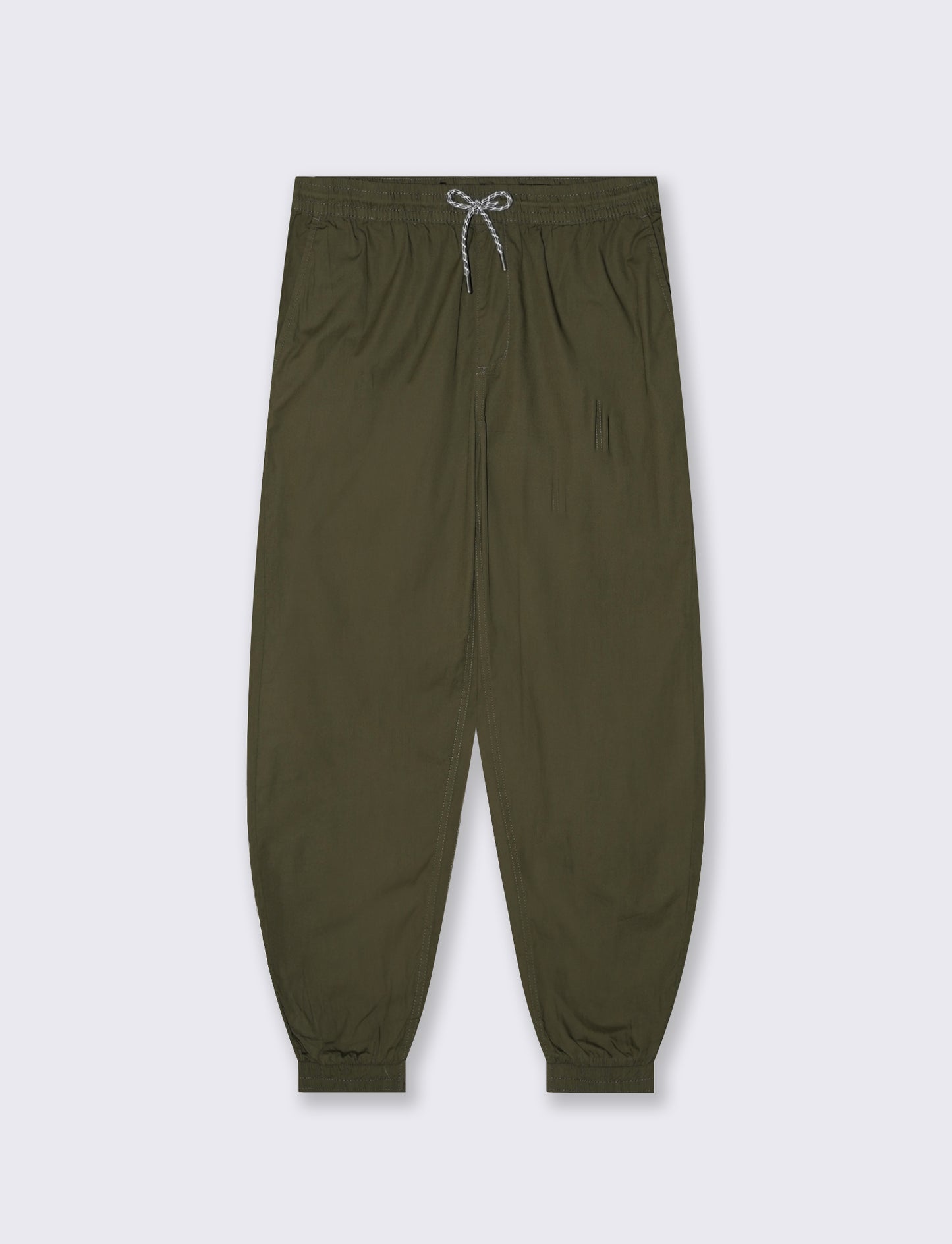 Pantaloni Jogger in Cotone con Laccio - Verde militare