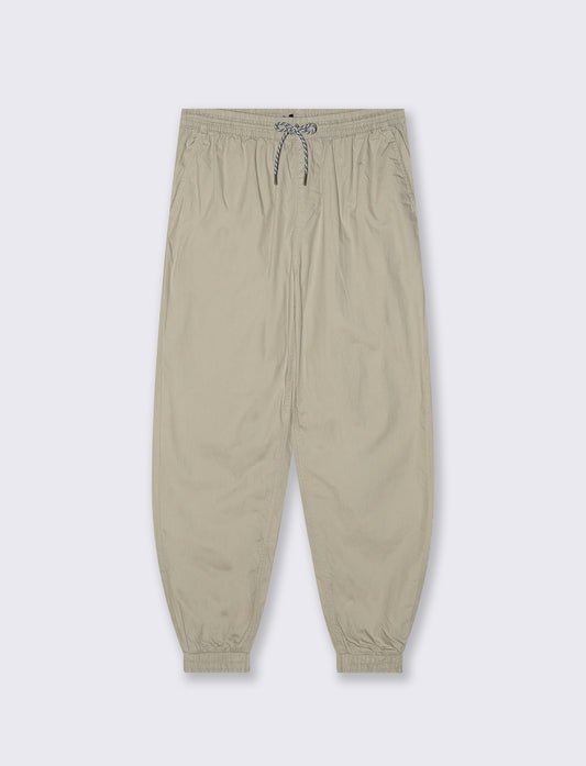 Pantaloni Jogger in Cotone con Laccio - Grigio stone