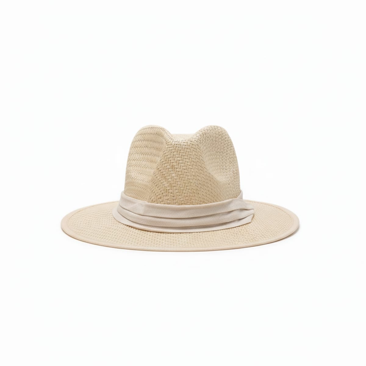 Cappello uomo modello panama con fascia - Bianco