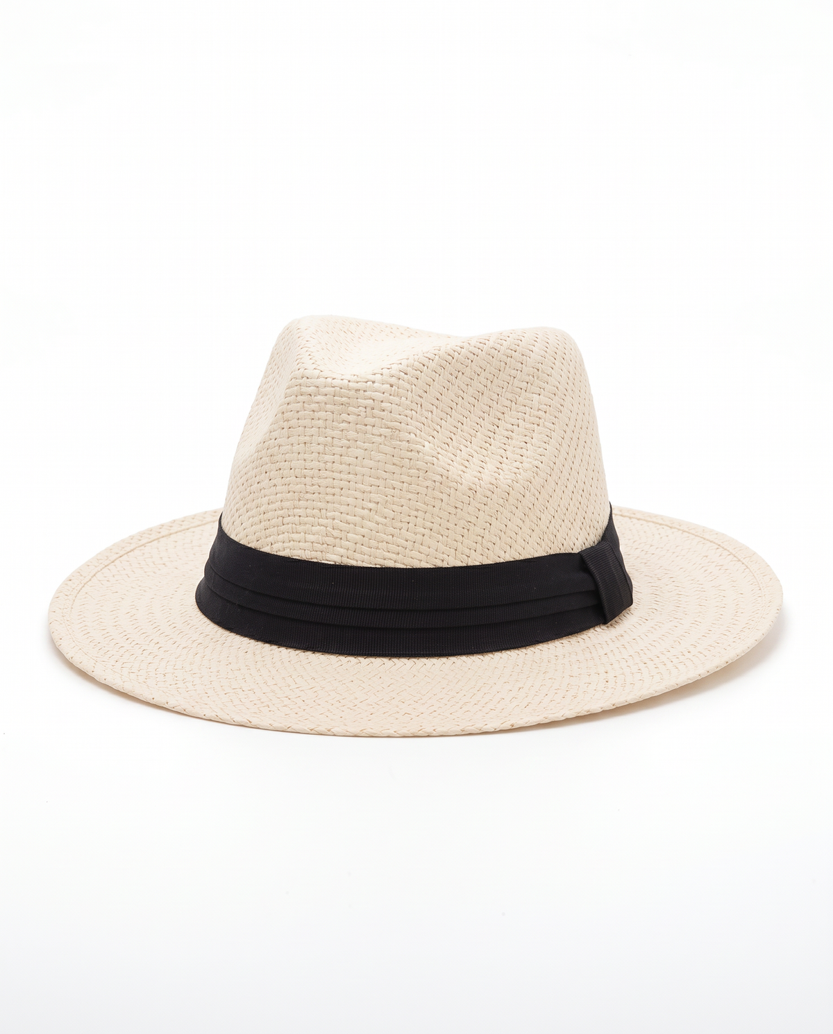 Cappello uomo modello panama con fascia - Nero