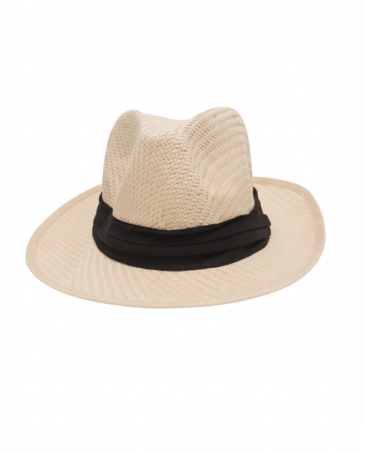 Cappello uomo modello panama con fascia - Nero