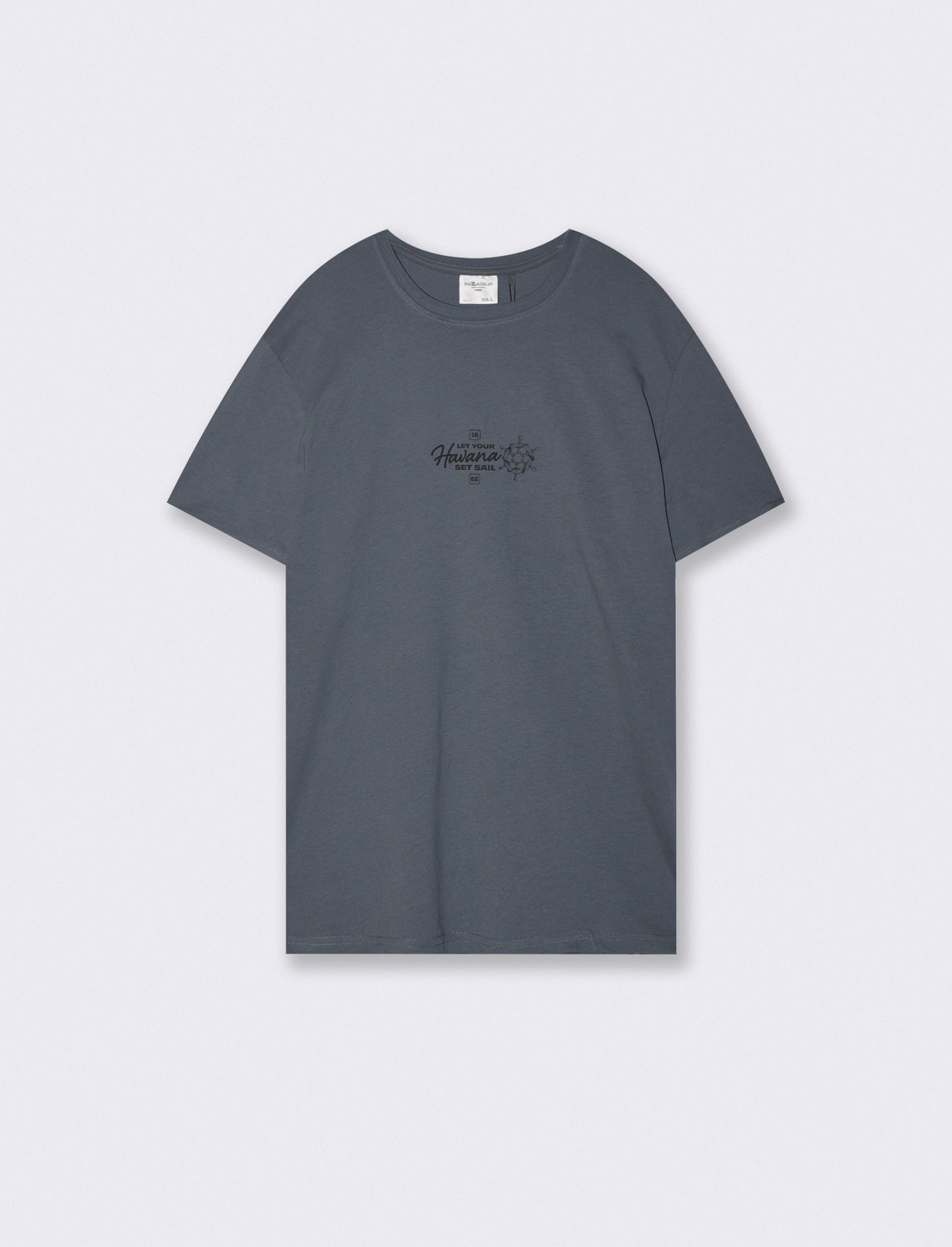 T-shirt cotone con stampa a contrasto - Avion