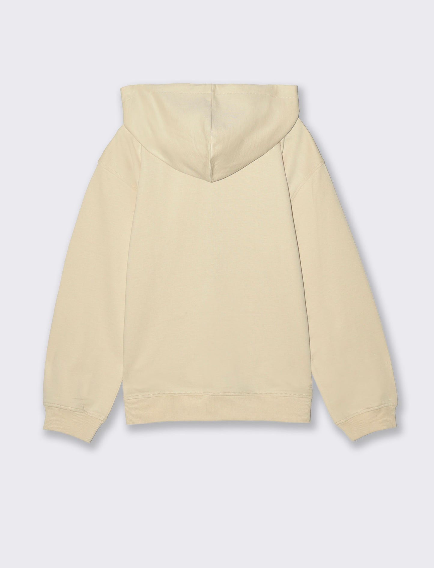 Crewneck sweatshirt with zip and hood - Beige