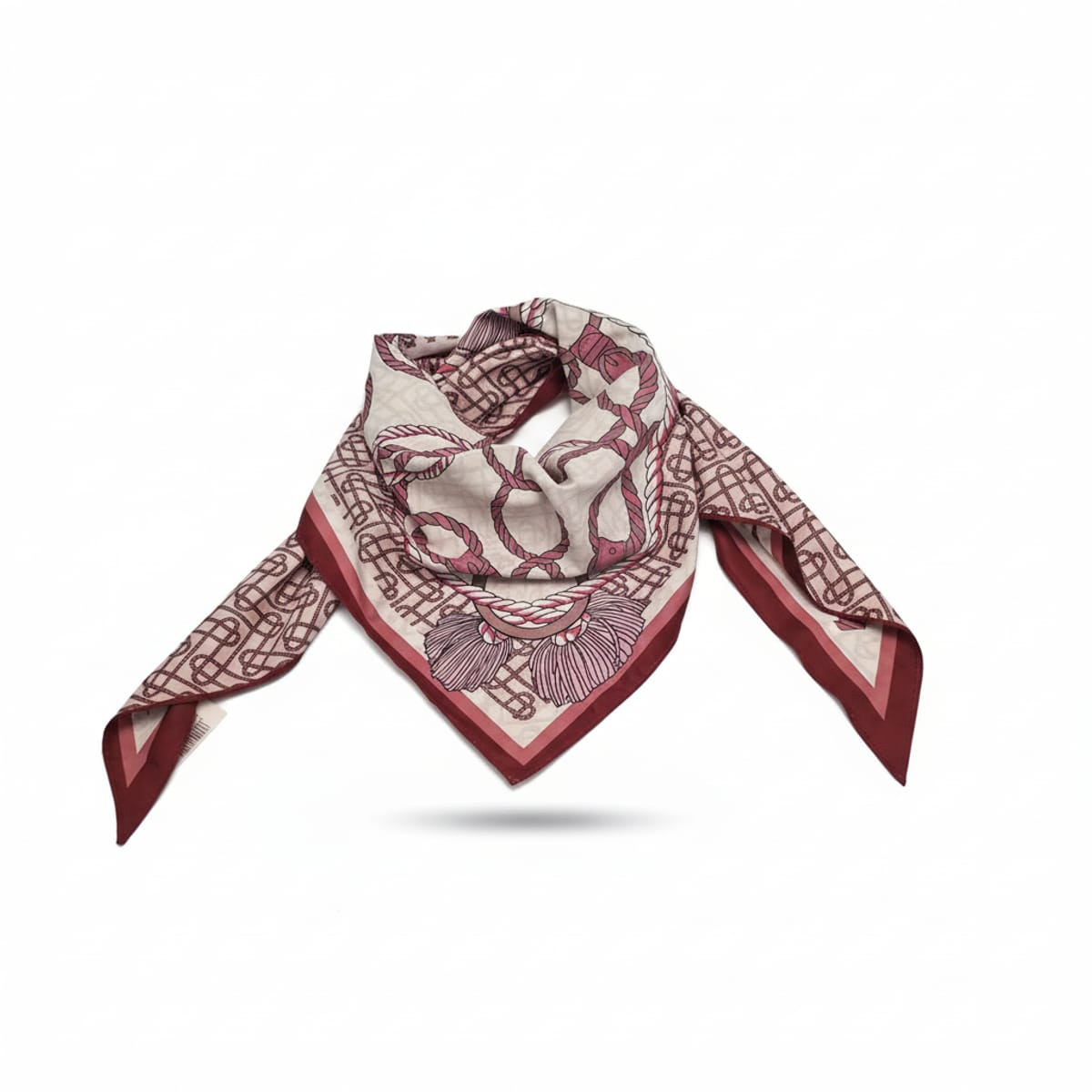 Foulard donna triangolo double face stampato - Bordeaux