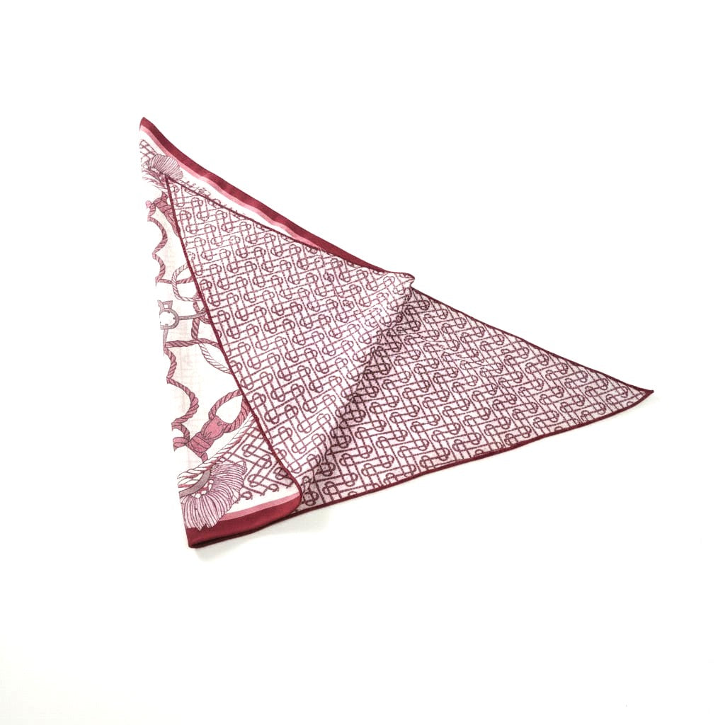 Foulard donna triangolo double face stampato - Bordeaux