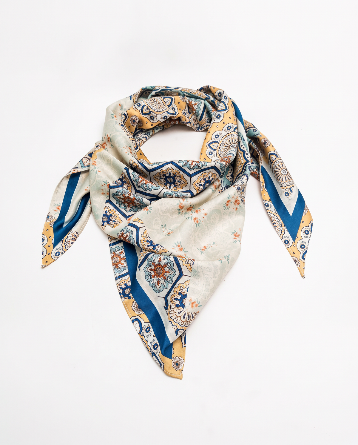 Foulard donna triangolo double face stampato - Verde