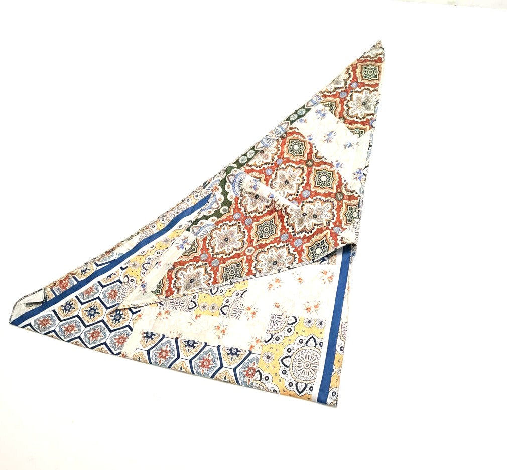 Foulard donna triangolo double face stampato - Verde