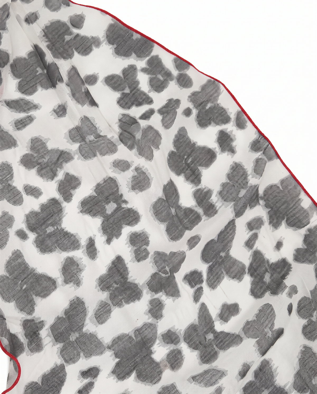 Foulard donna semitrasparente leopardato con bordino - Grigio