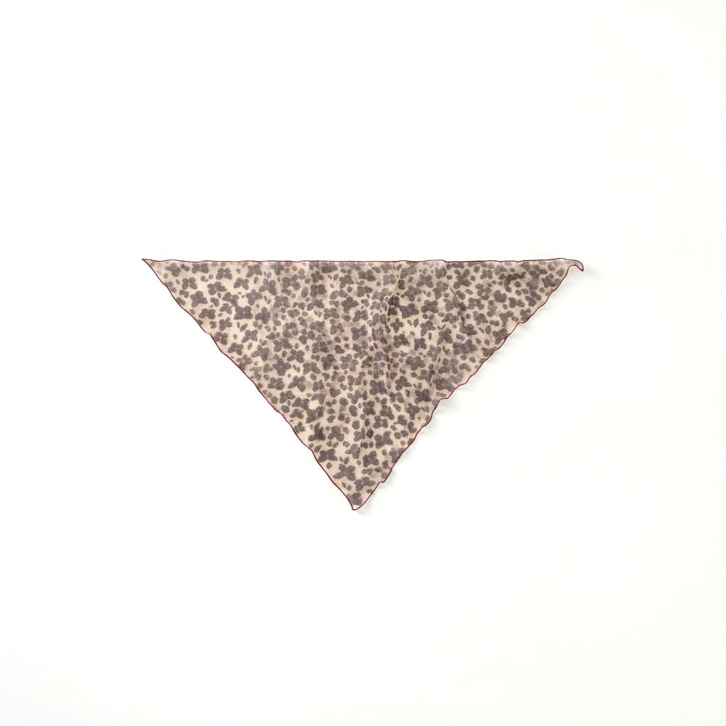 Foulard donna semitrasparente leopardato con bordino - Marrone